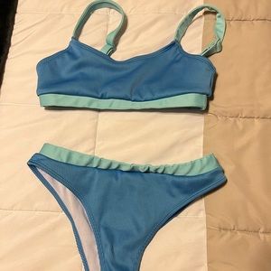 SHEIN bathing suit, blue and teal